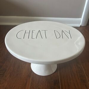 Rae Dunn White 'Cheat Day' Cake Stand
